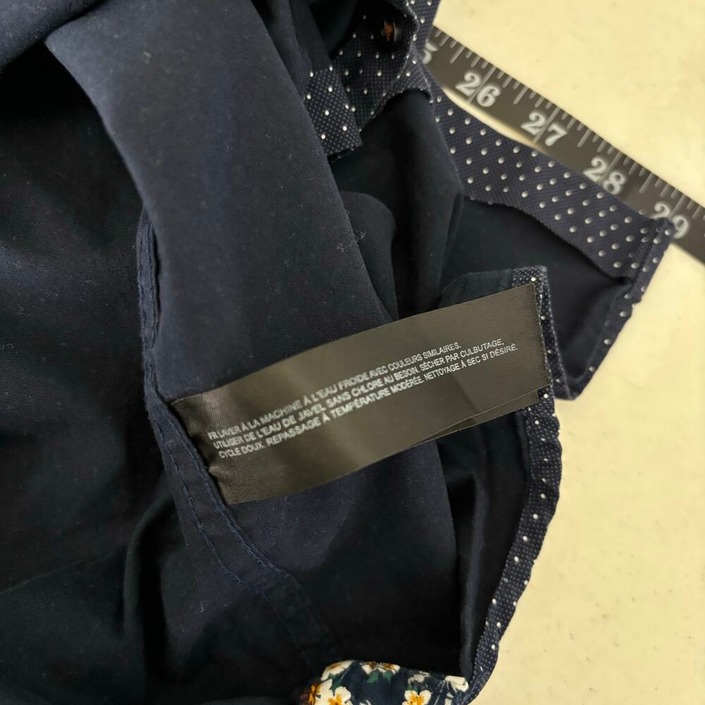 Denim & Flower Mens Blue Polka Dot Button Up Shirt Small Casual Preppy Cotton - Picture 9 of 11